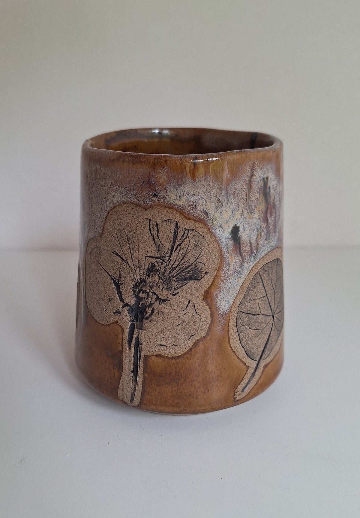 Nasturtium Tumbler - Botanical imprint