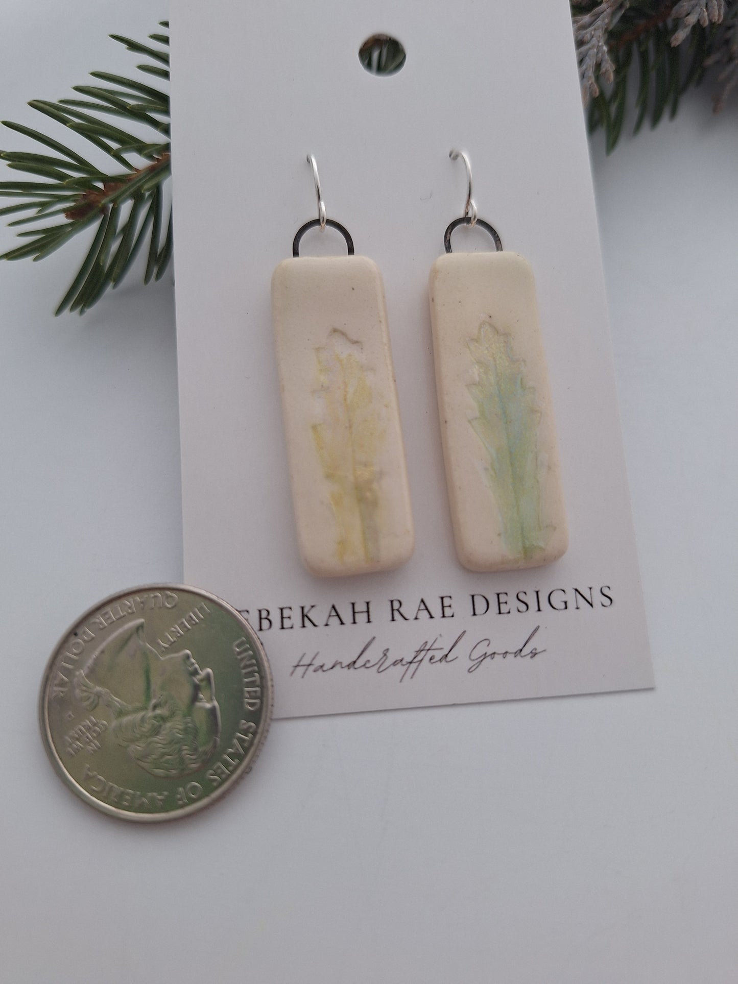 Flora Ceramic Earrings - Sterling