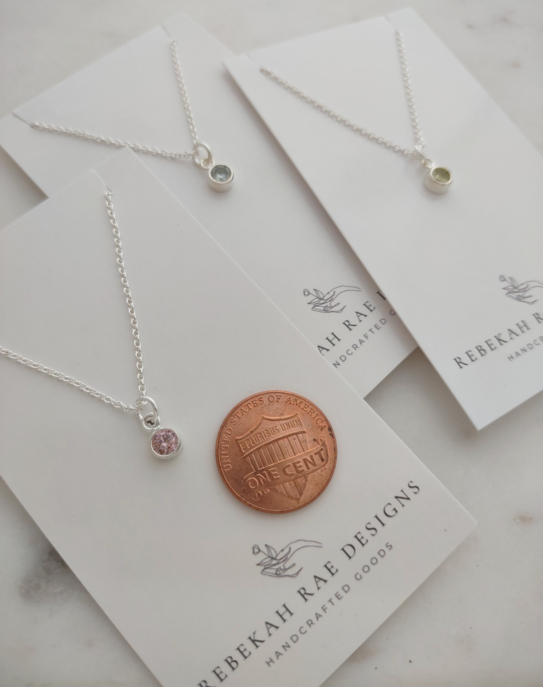 Pebble Birthstone Necklaces