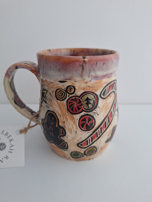 Hand-carved Christmas Joys Mug