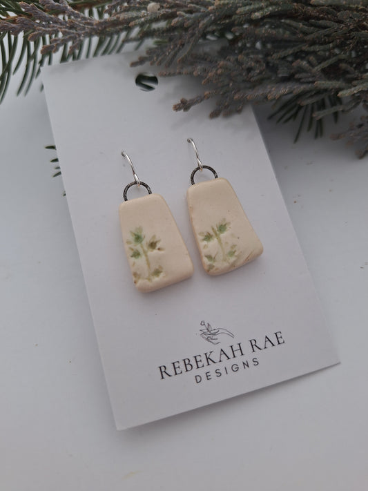 Flora Ceramic Earrings - Sterling
