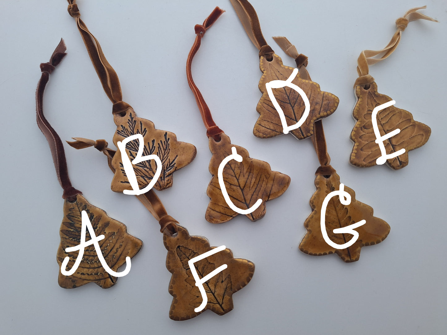 Fern Tree Ornaments - Amber