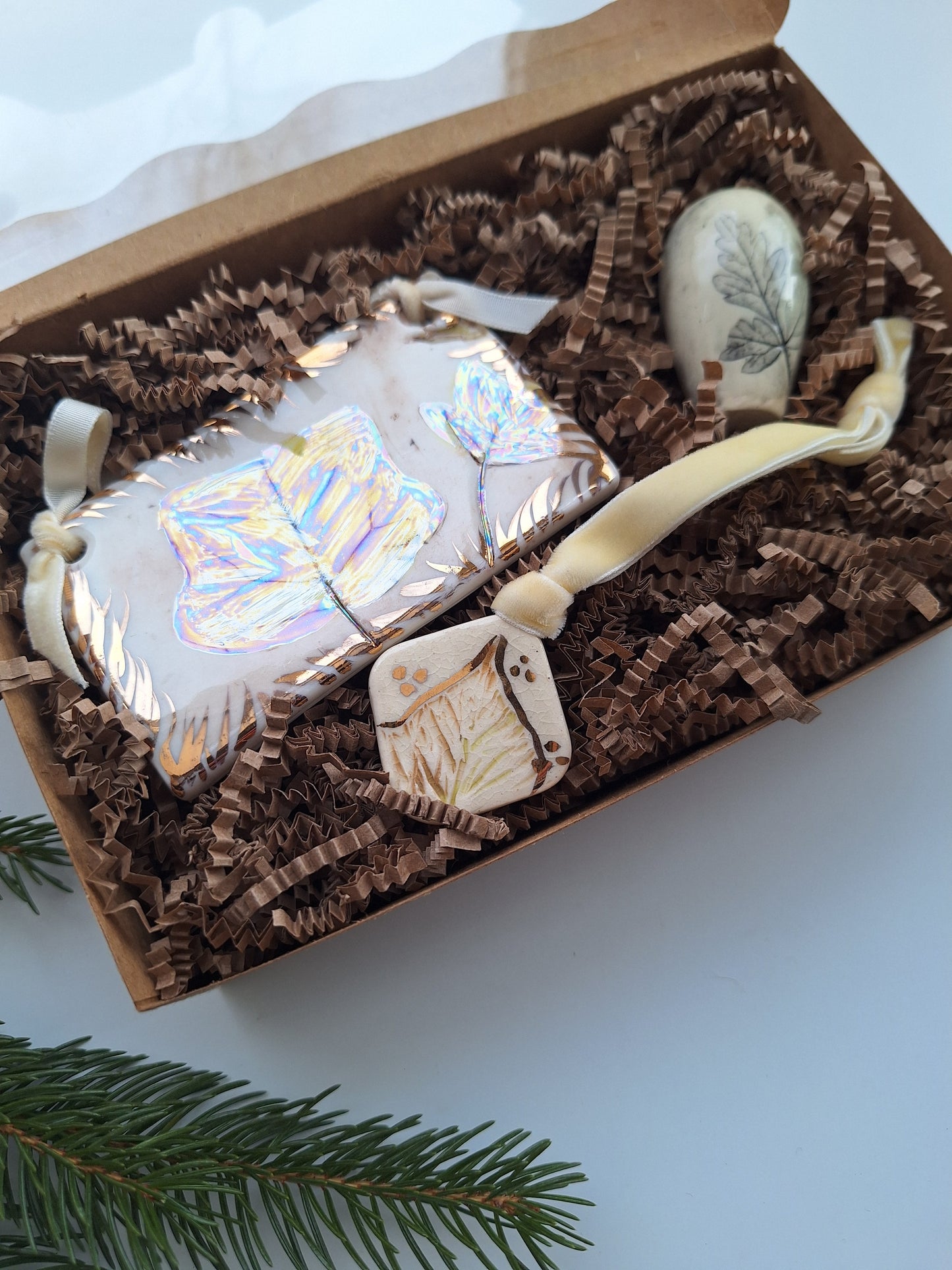 Boxed Gift Set - Ornaments and Tiny vase