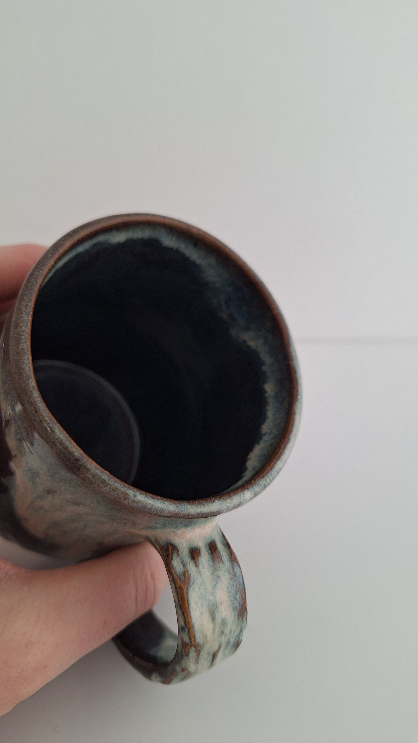 Hand Pressed Botanical Stoneware Mug – Maidenhair Fern, One of a Kind Handmade Mug