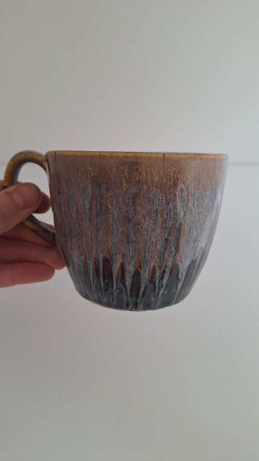 Hand Carved Stoneware Mug – Earthy Texture - One of a Kind Mug