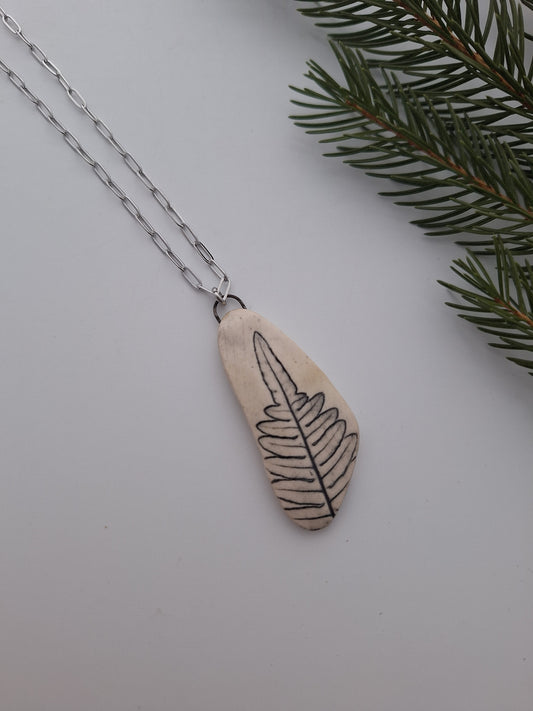 Braken Fern Ceramic Necklace