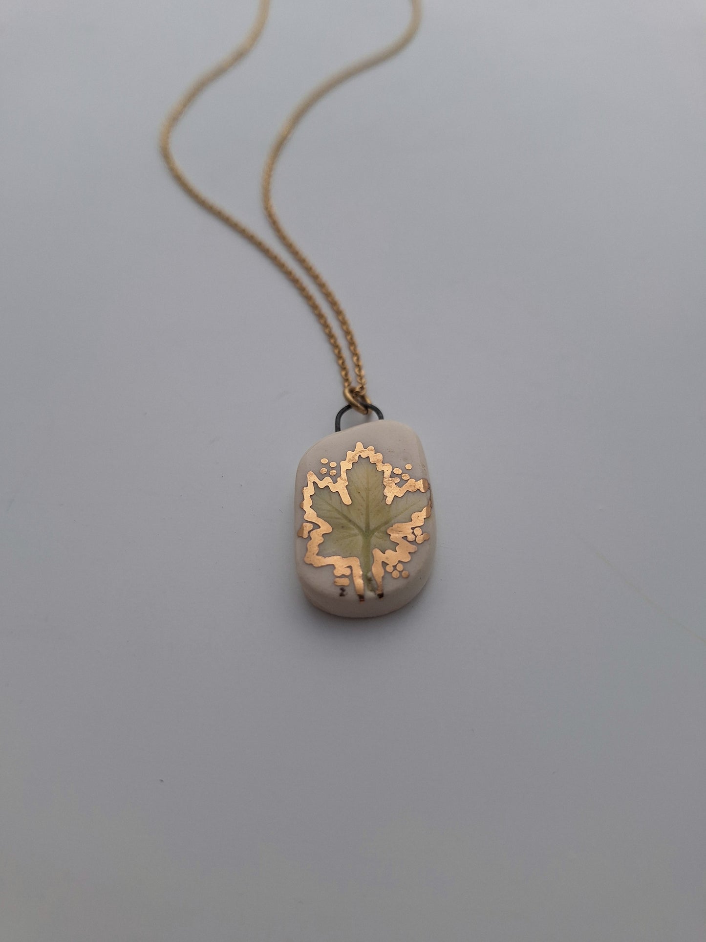 Wild Berry Leaf Ceramic Necklace