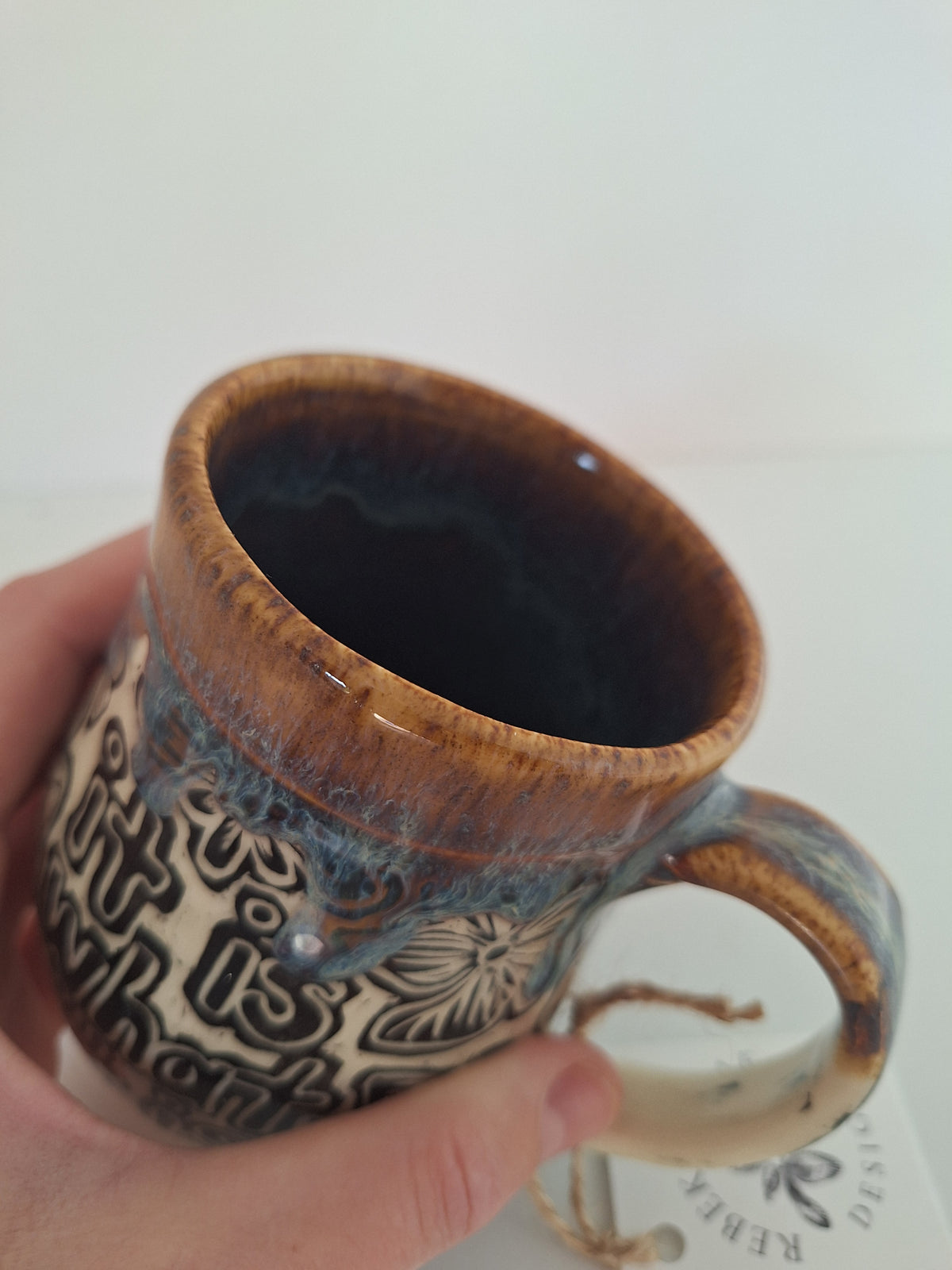 It Is What It Is Mug - Hand Carved Botanical Stoneware - Sgraffito