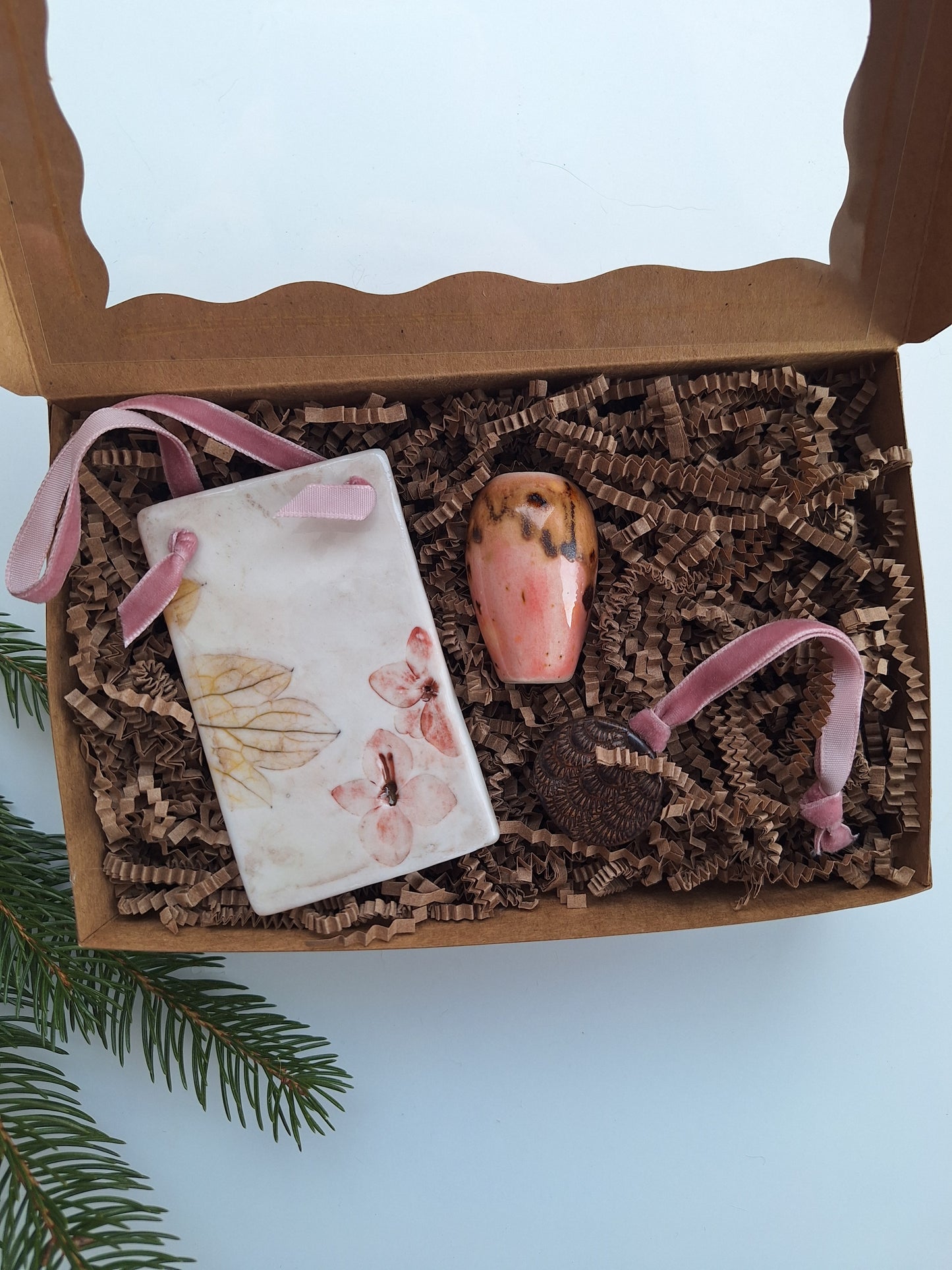 Boxed Gift Set - Ornaments and Tiny vase