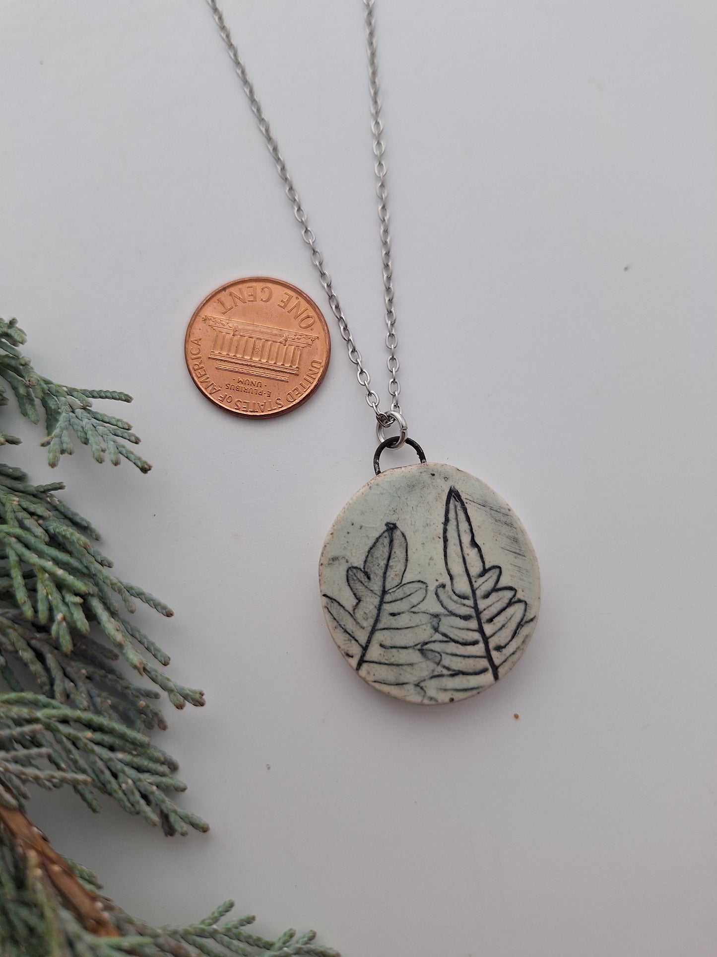 Wild fern Ceramic Necklace