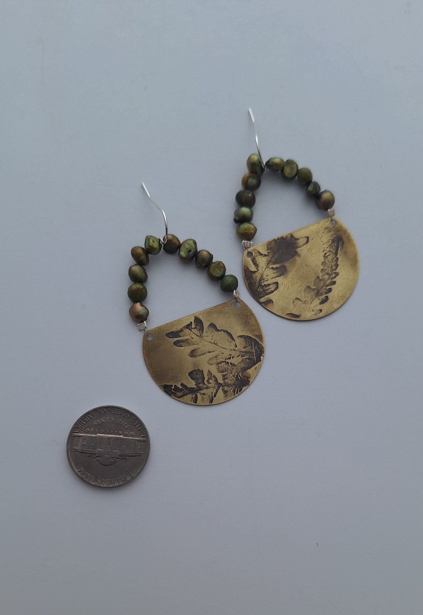 Pressed Wild Fern Brass Earrings — Botanical Imprint (One of a Kind)