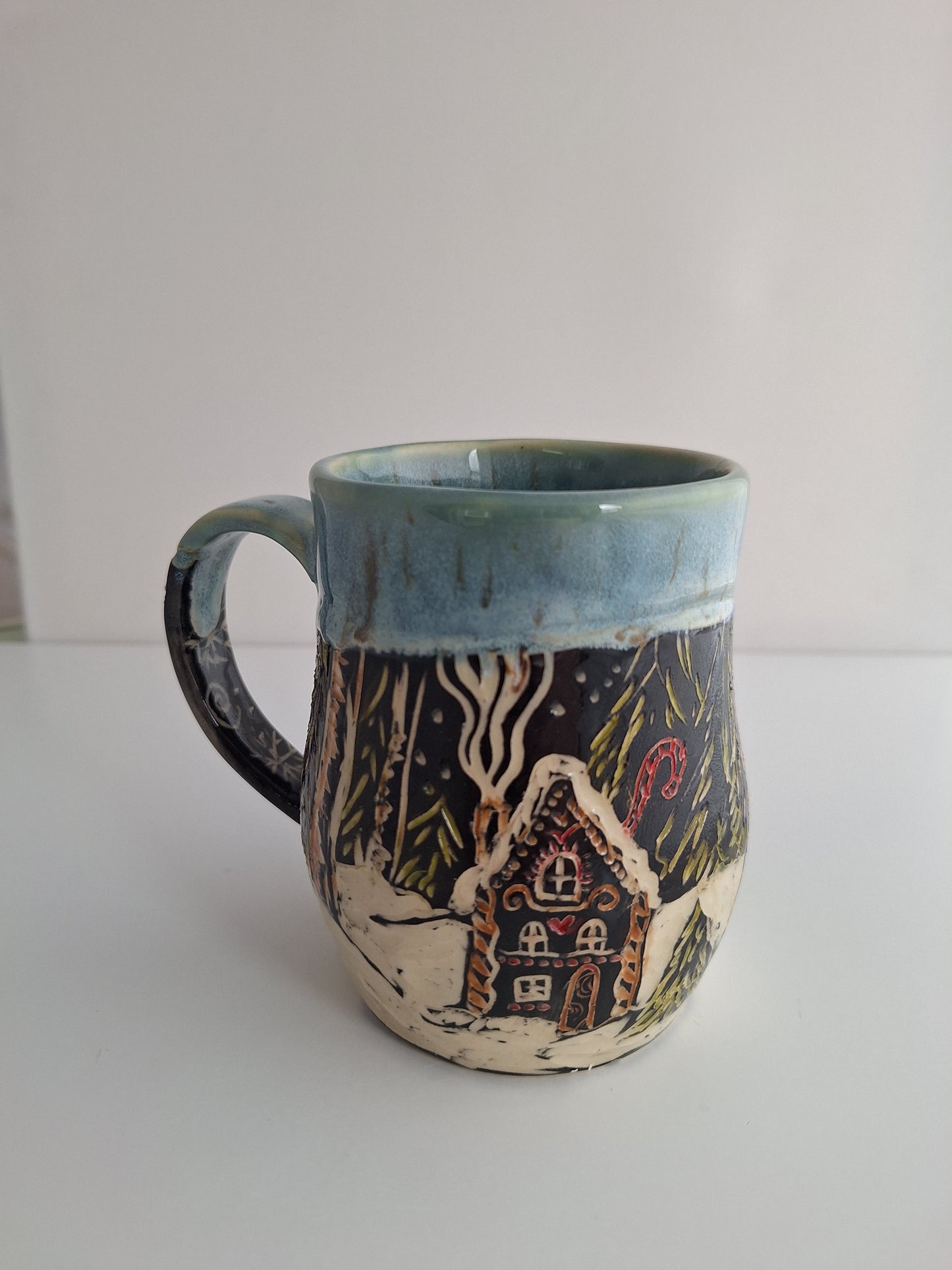 Hand-carved Woodland Gingerbread House Mug