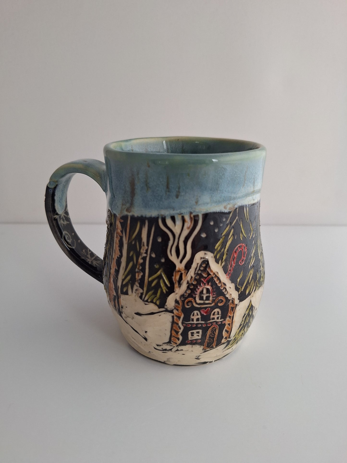Hand-carved Woodland Gingerbread House Mug