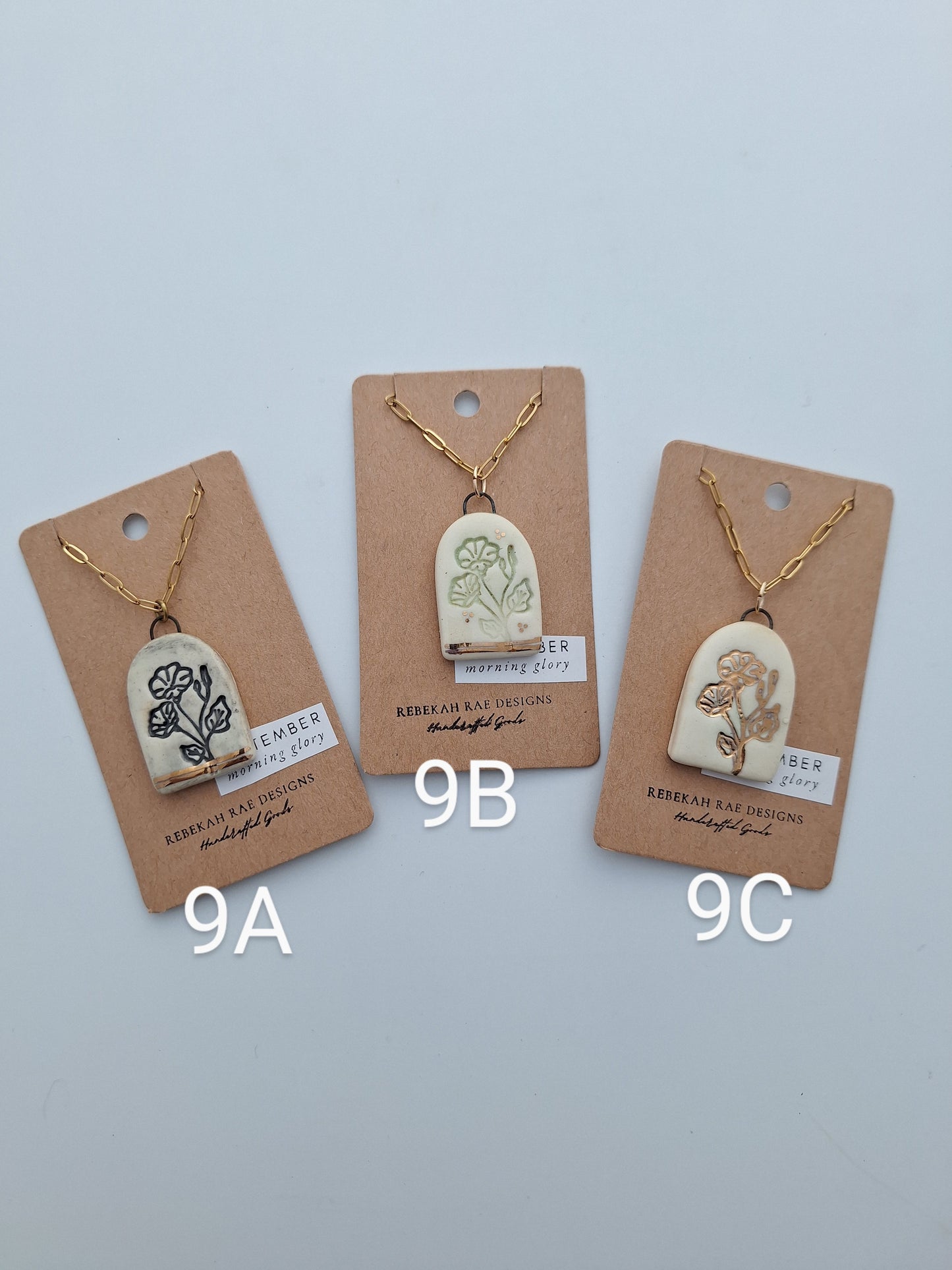 Birth Flower Ceramic Necklaces