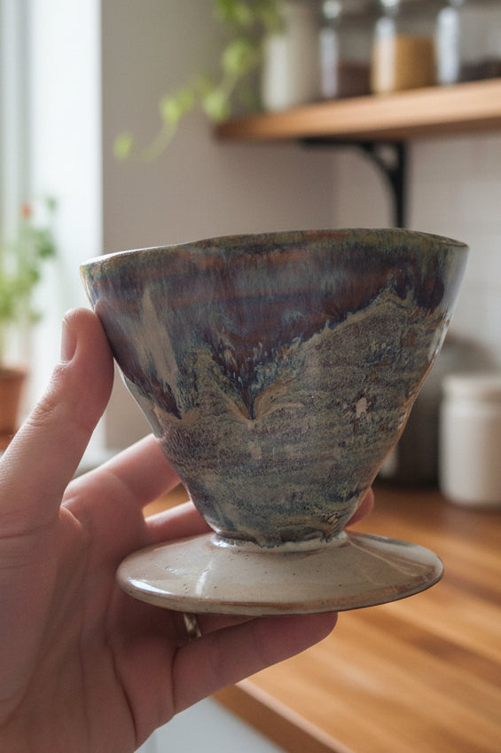 Earthy Pour Over Coffee Dripper, Stoneware