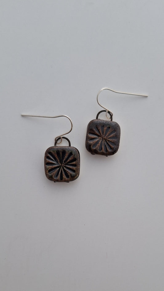 Porcelain Earrings - Sterling