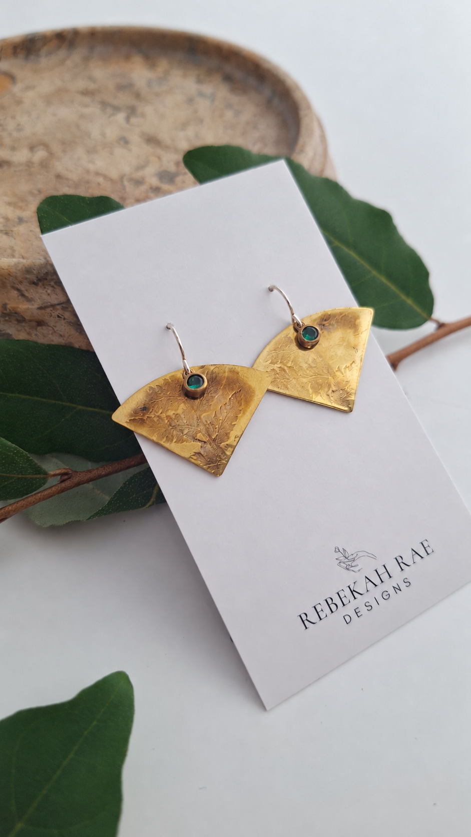 Pressed Fern Earrings - Botanical Imprint