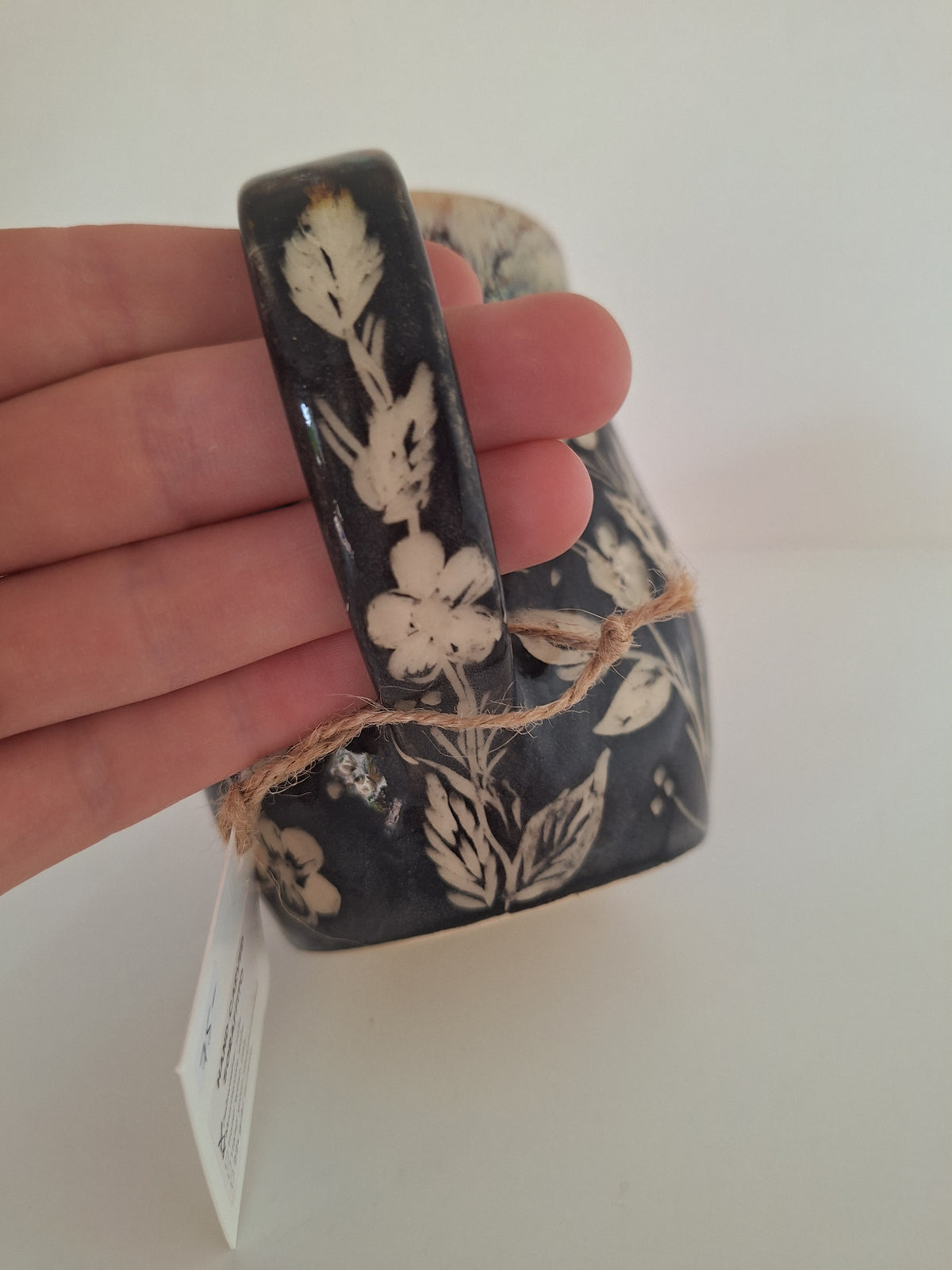 Monarchs Mug - Hand Carved Botanical Stoneware - Sgraffito