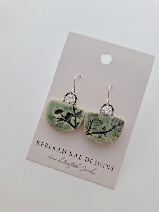 Wild Flora Ceramic Earrings - Sterling