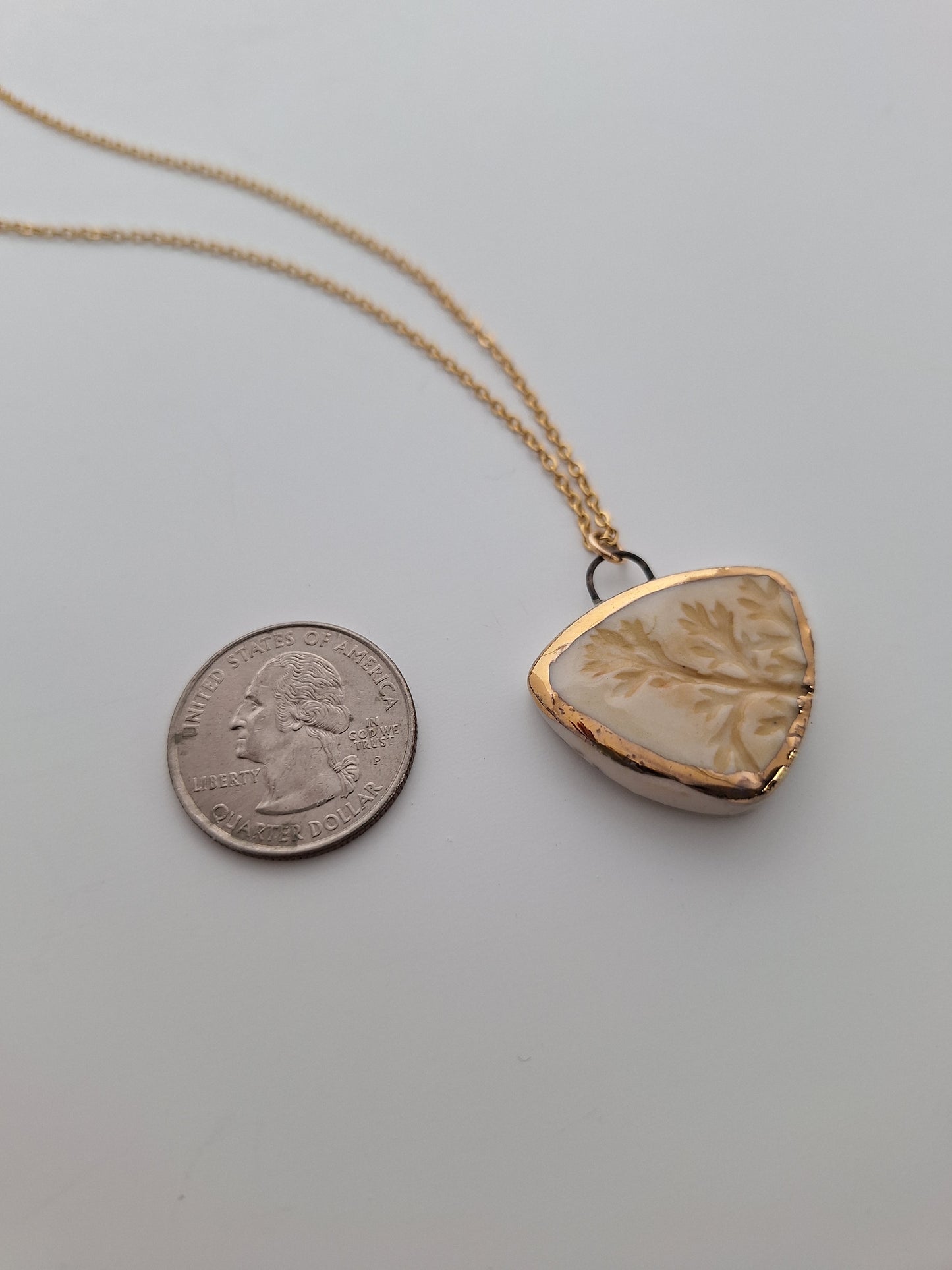 Golden Yarrow Ceramic Necklace