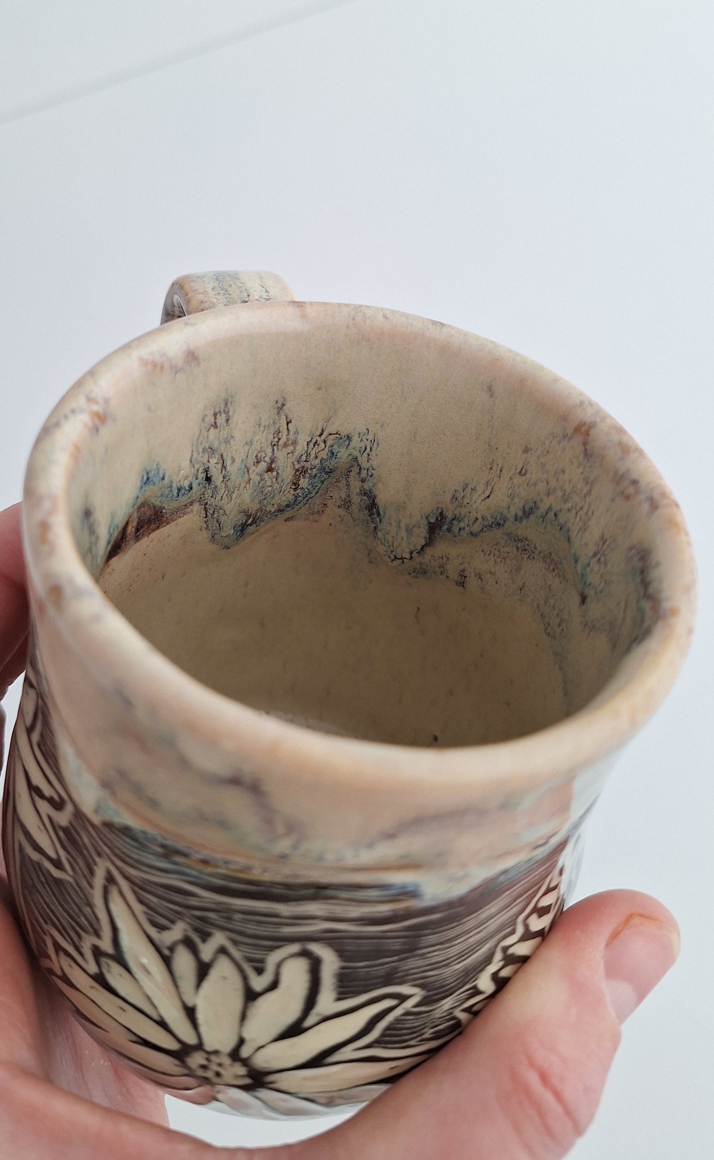 Hand-carved Wildflower Mug