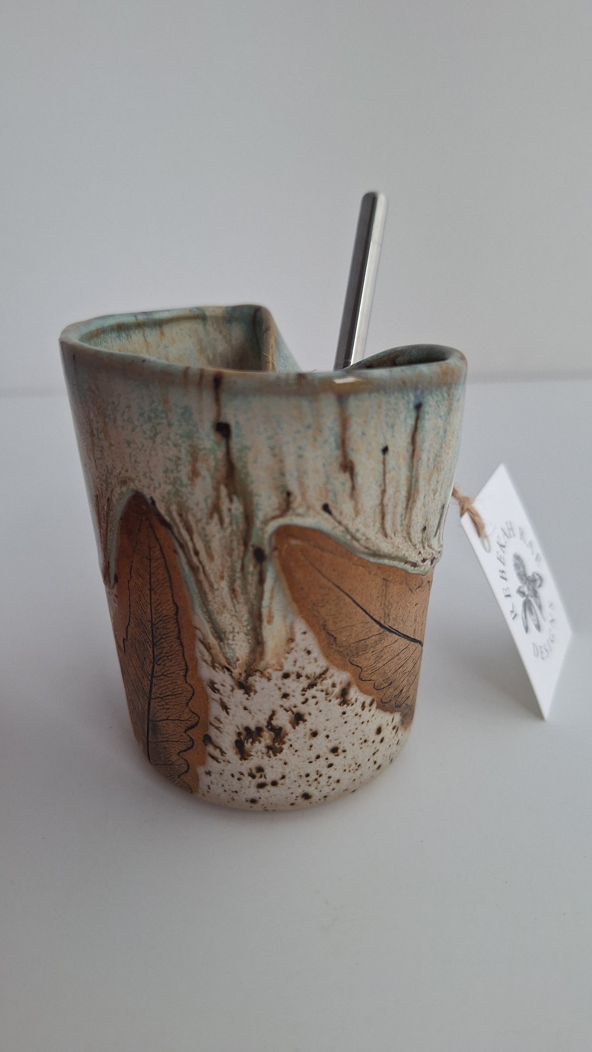 Cocktail Sipper - Botanical Imprint, sensitive ferns - straw included