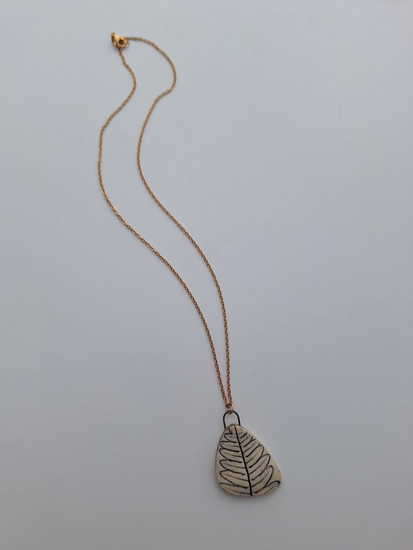 Braken Fern Ceramic Necklace
