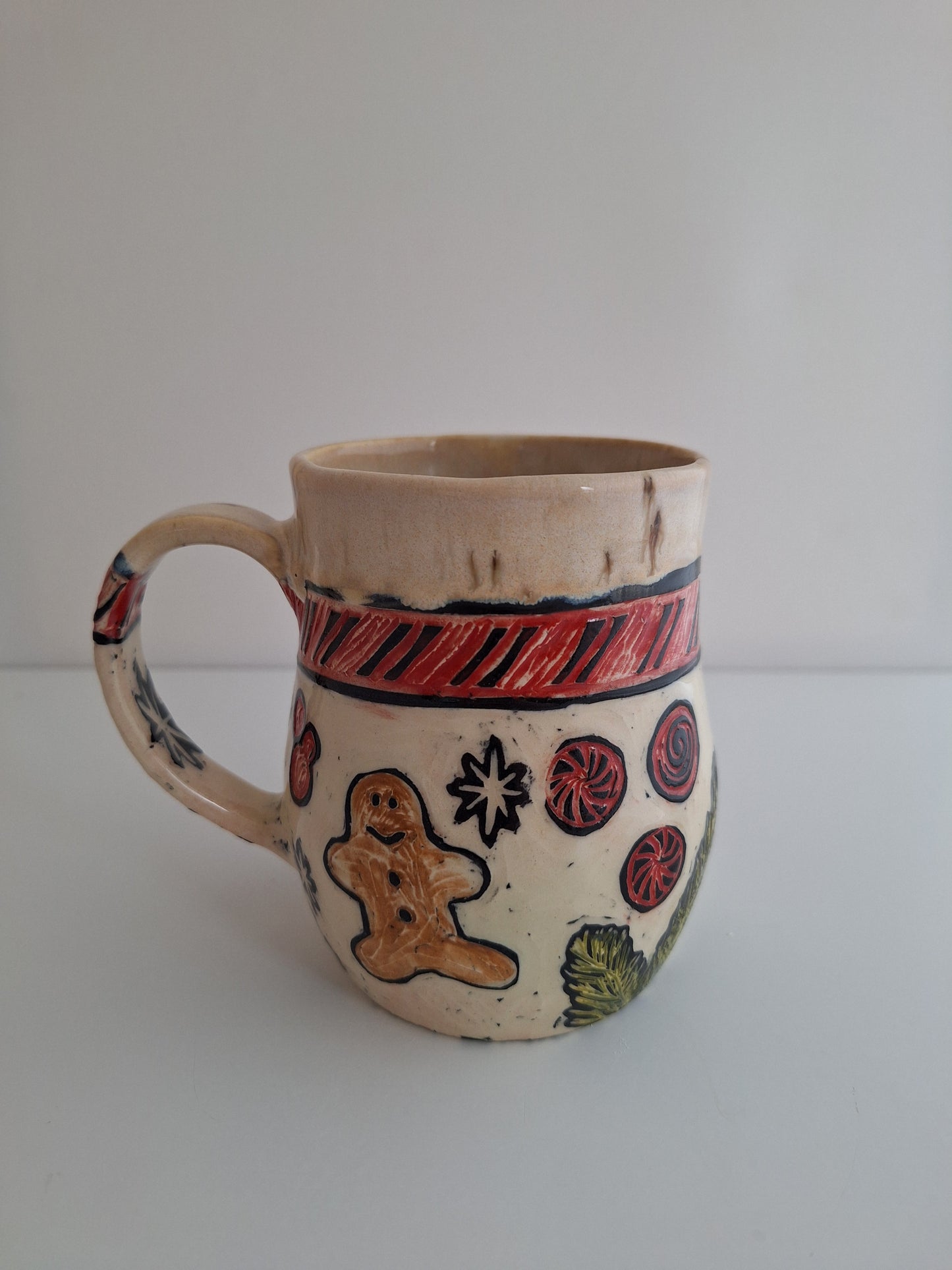 Hand-carved Christmas Joys Mug