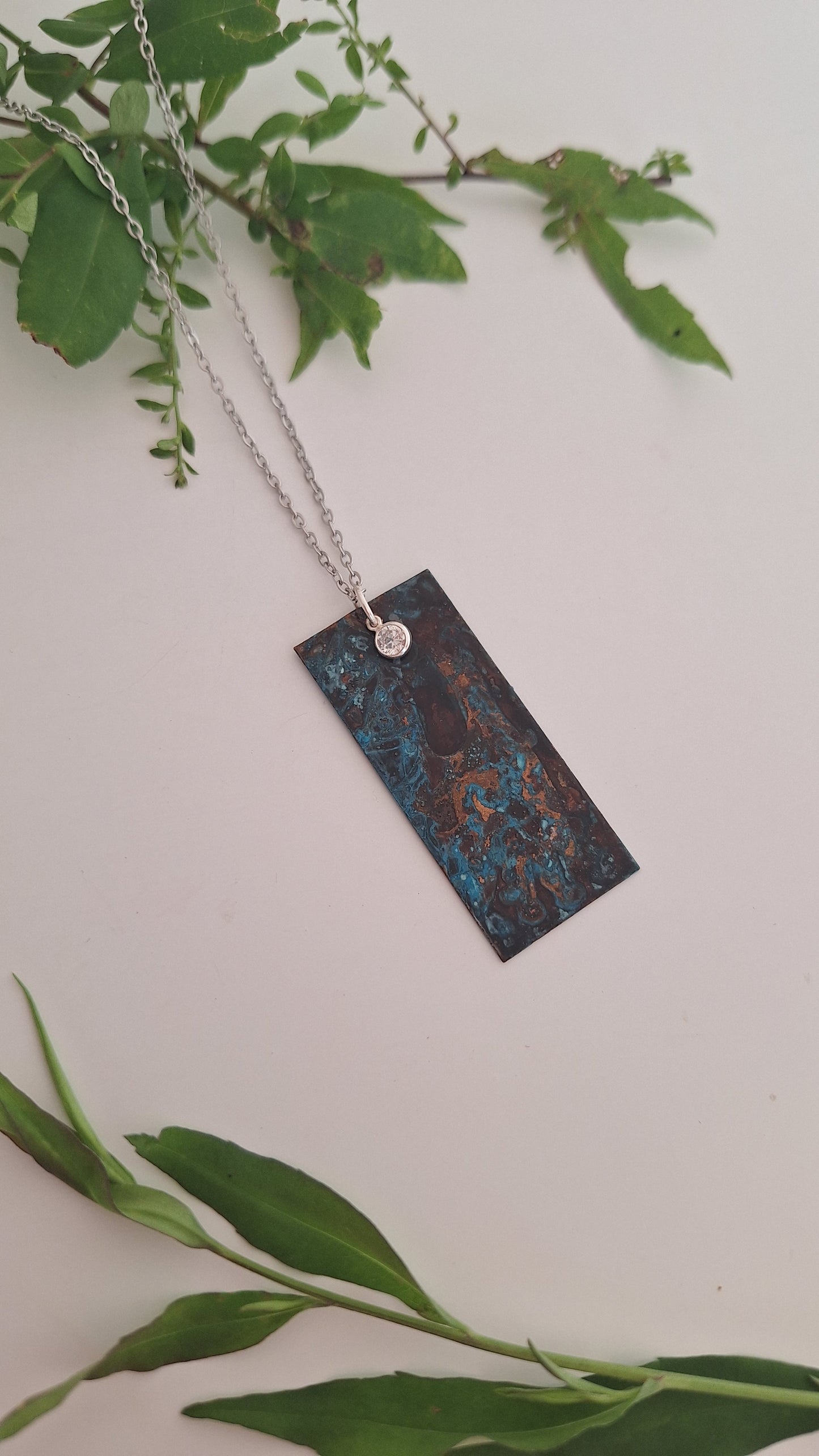 Patinaed Copper Necklace