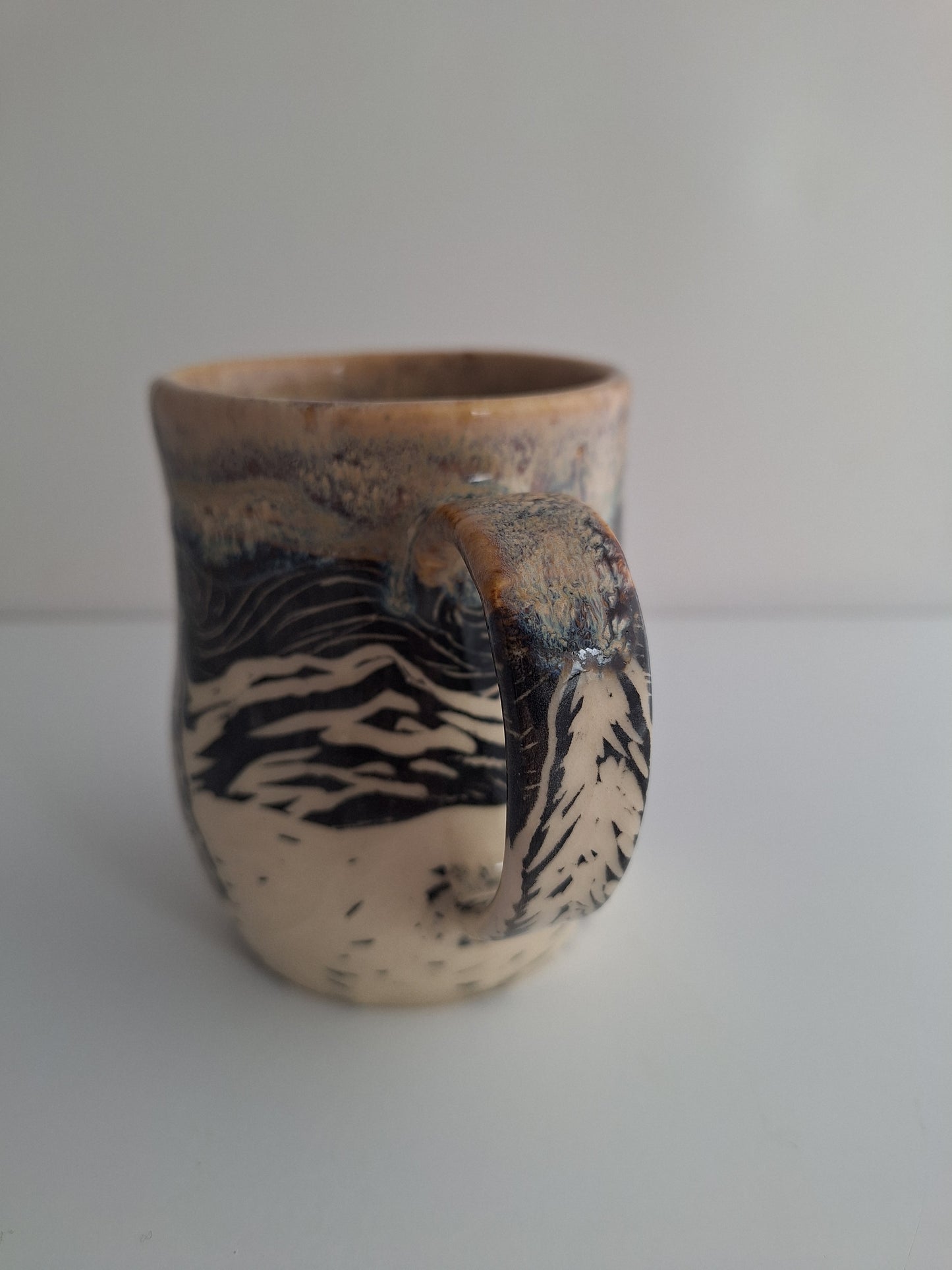Hand-carved Cozy Cabin Mug