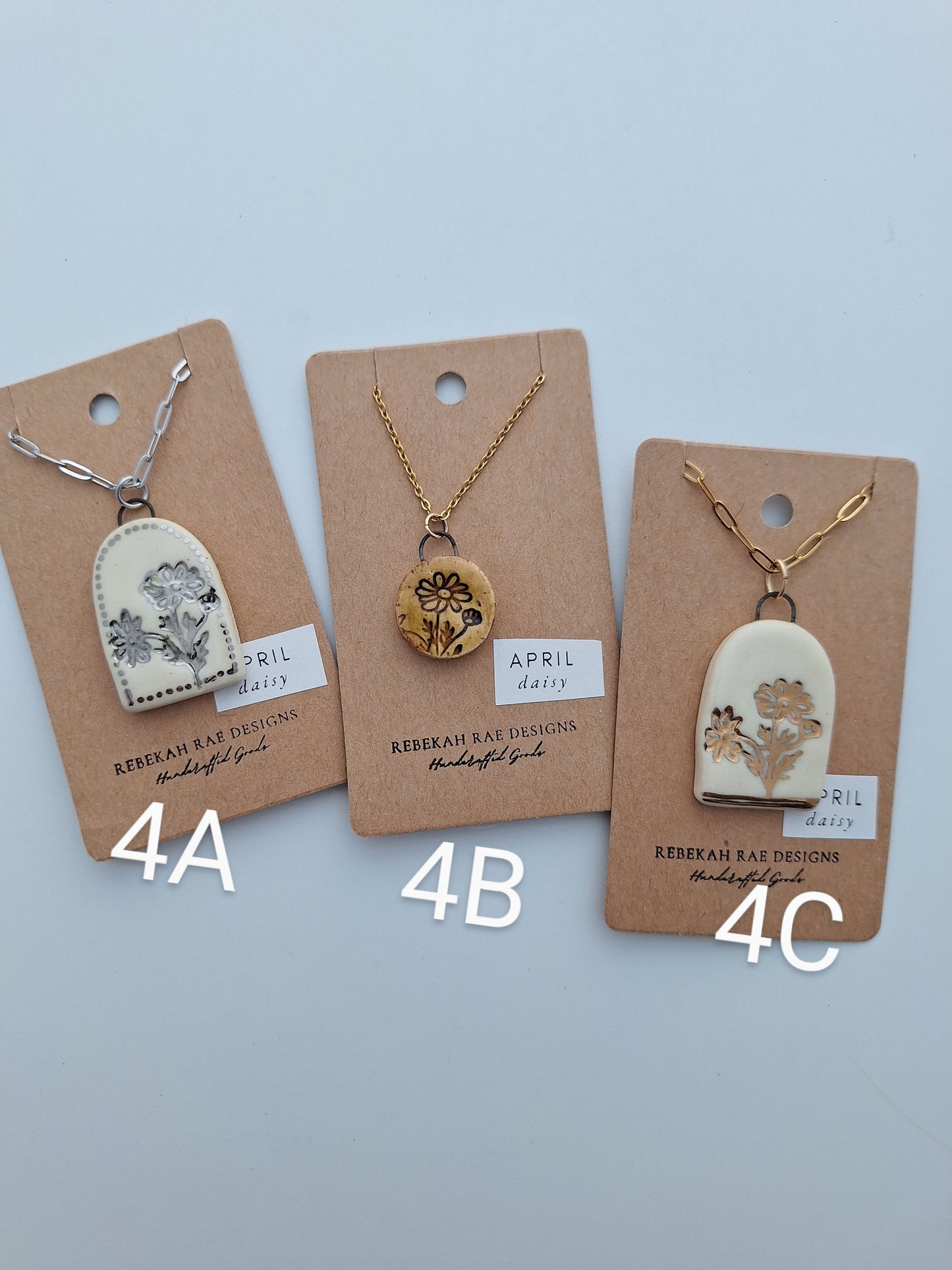 Birth Flower Ceramic Necklaces