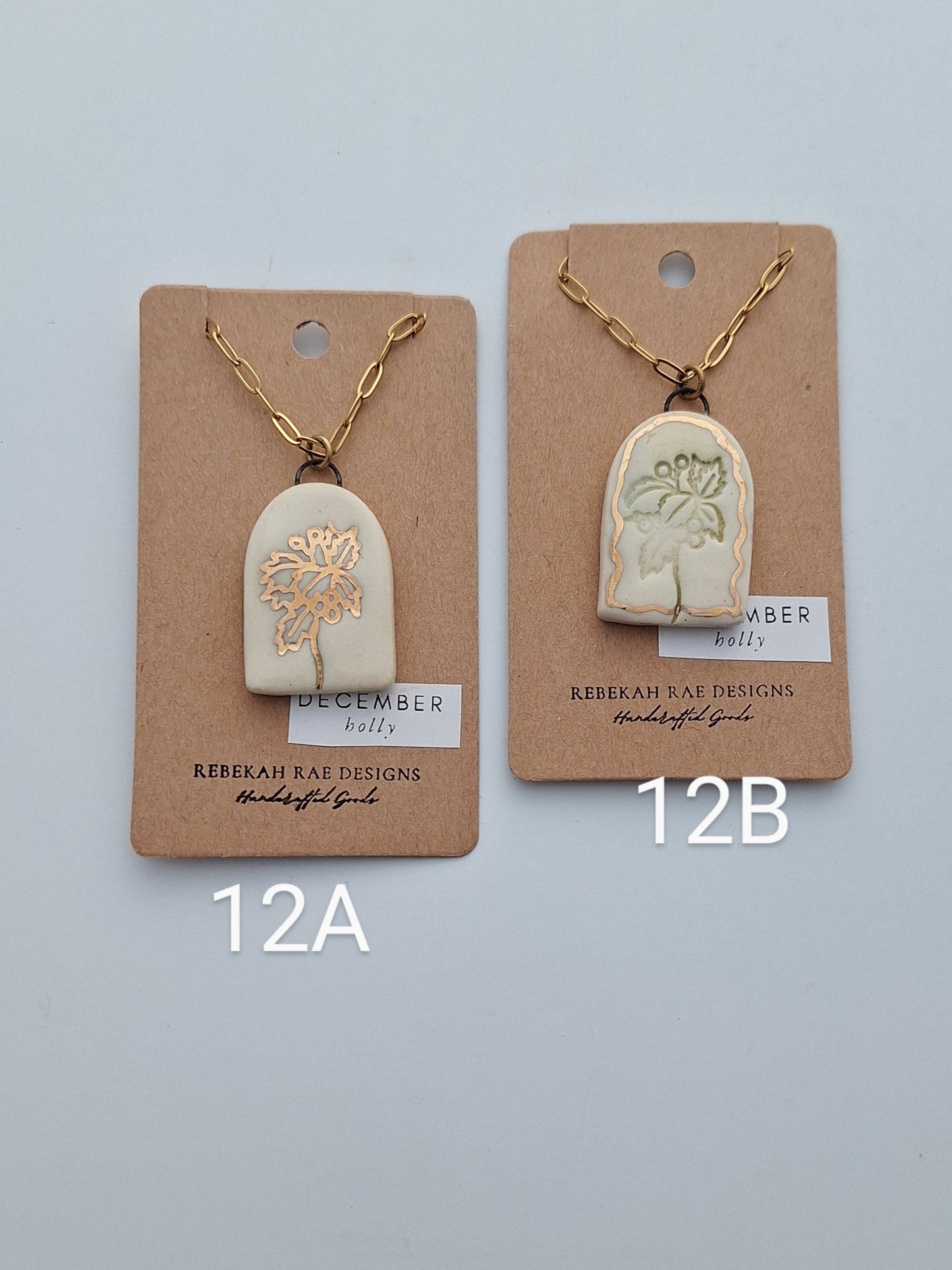 Birth Flower Ceramic Necklaces
