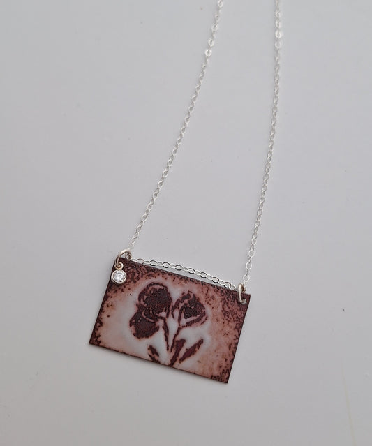 Patinaed Spring Flower Necklace