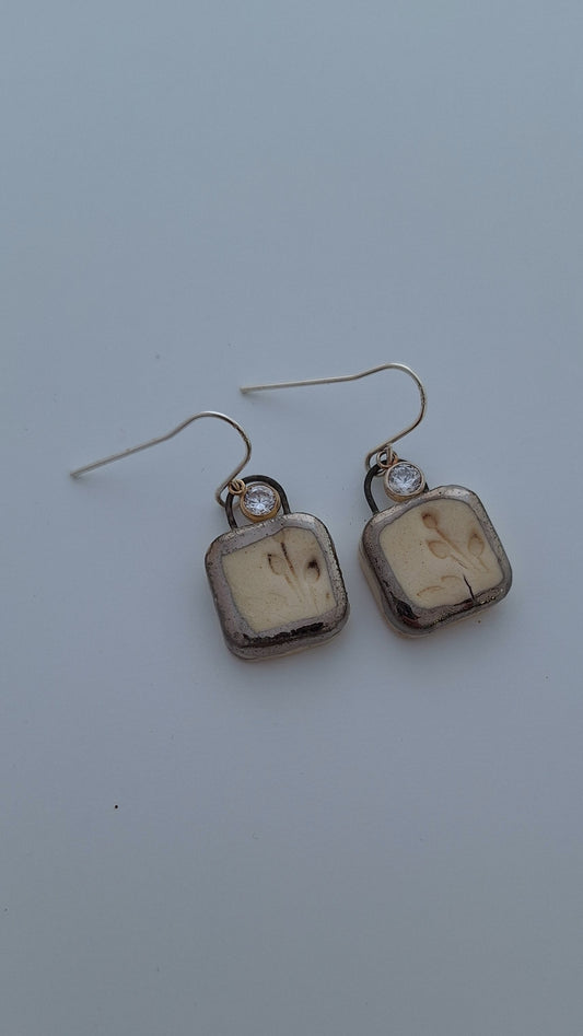 Porcelain Earrings - sterling