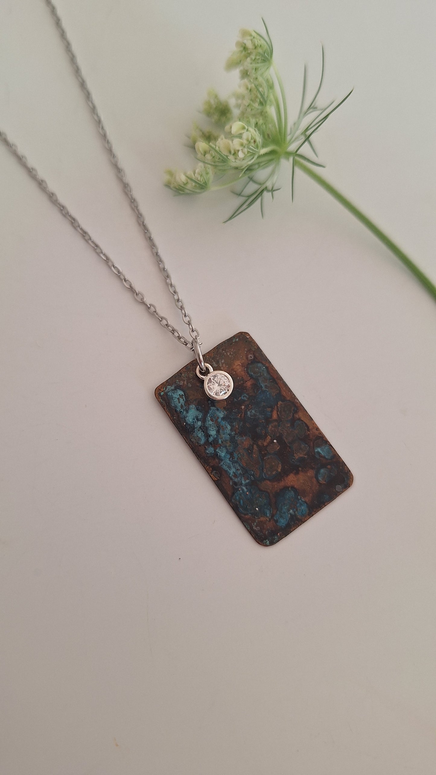 Patinaed Copper Necklace
