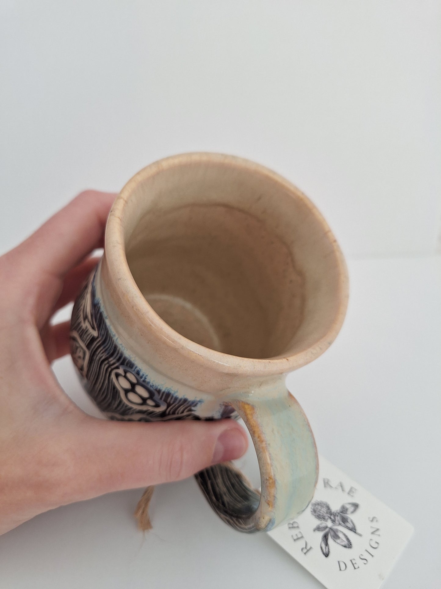 Hand-carved Flora Mug