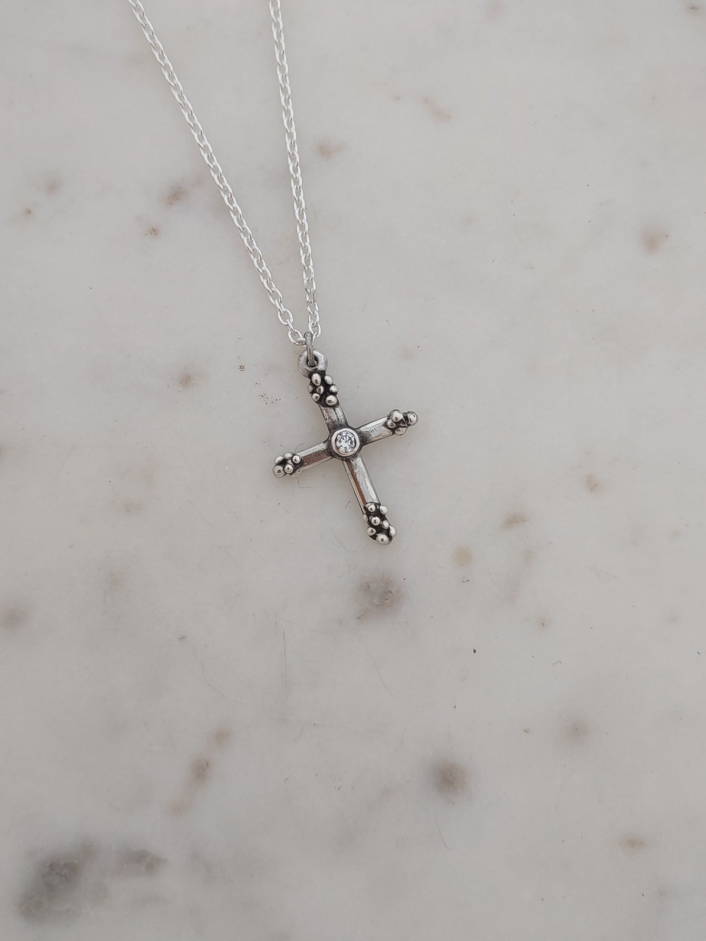 Pebble Cross Necklace