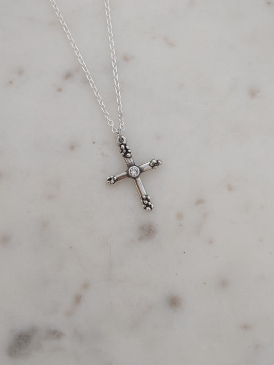 Pebble Cross Necklace