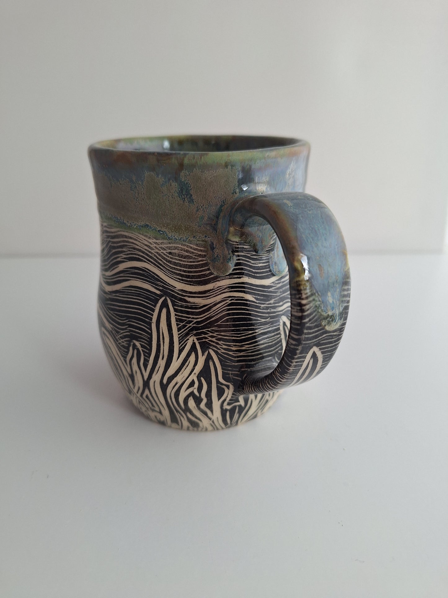 Hand-carved Trout Mug