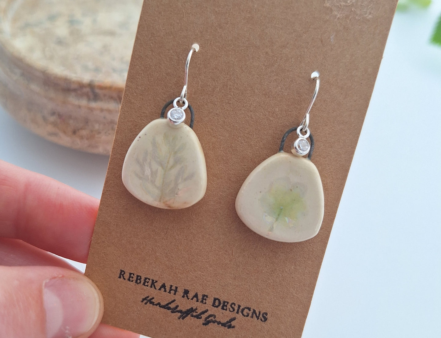 Wild Flora Ceramic Earrings - Sterling