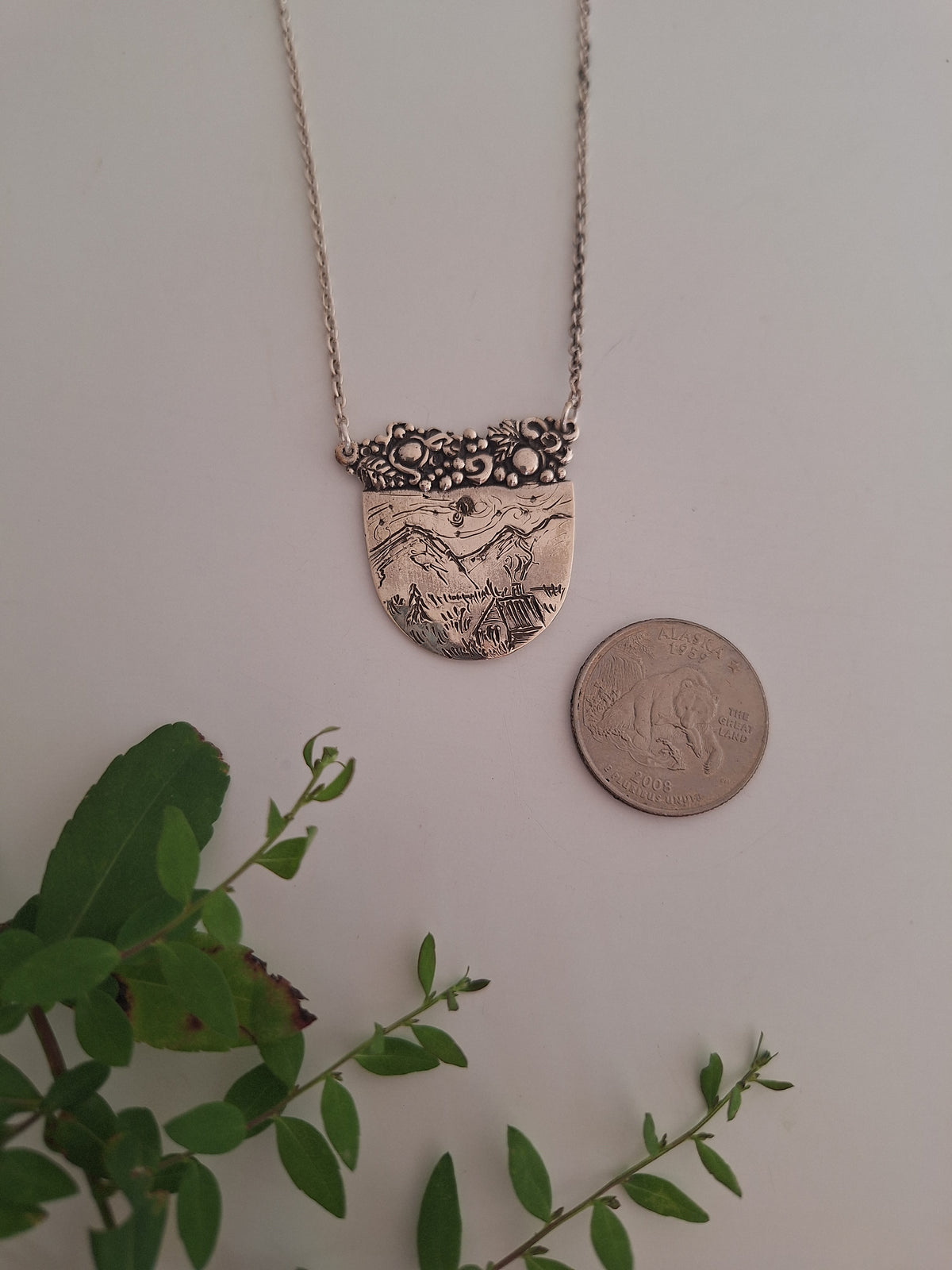 Endless Mountain Necklace, Handcarved Design