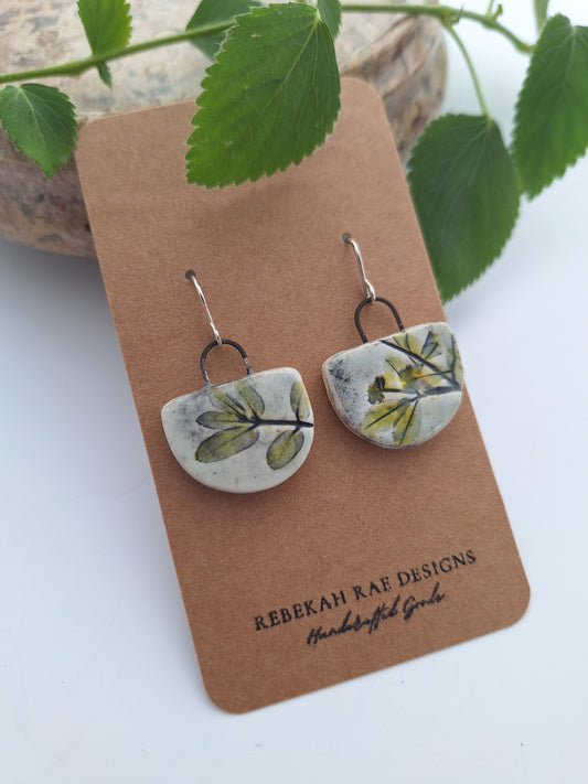 Hop Clover Ceramic Earrings - Sterling