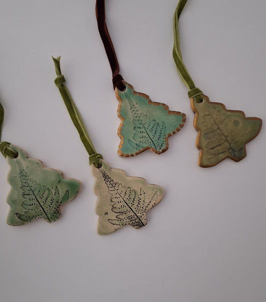 Fern Tree Ornaments - Green