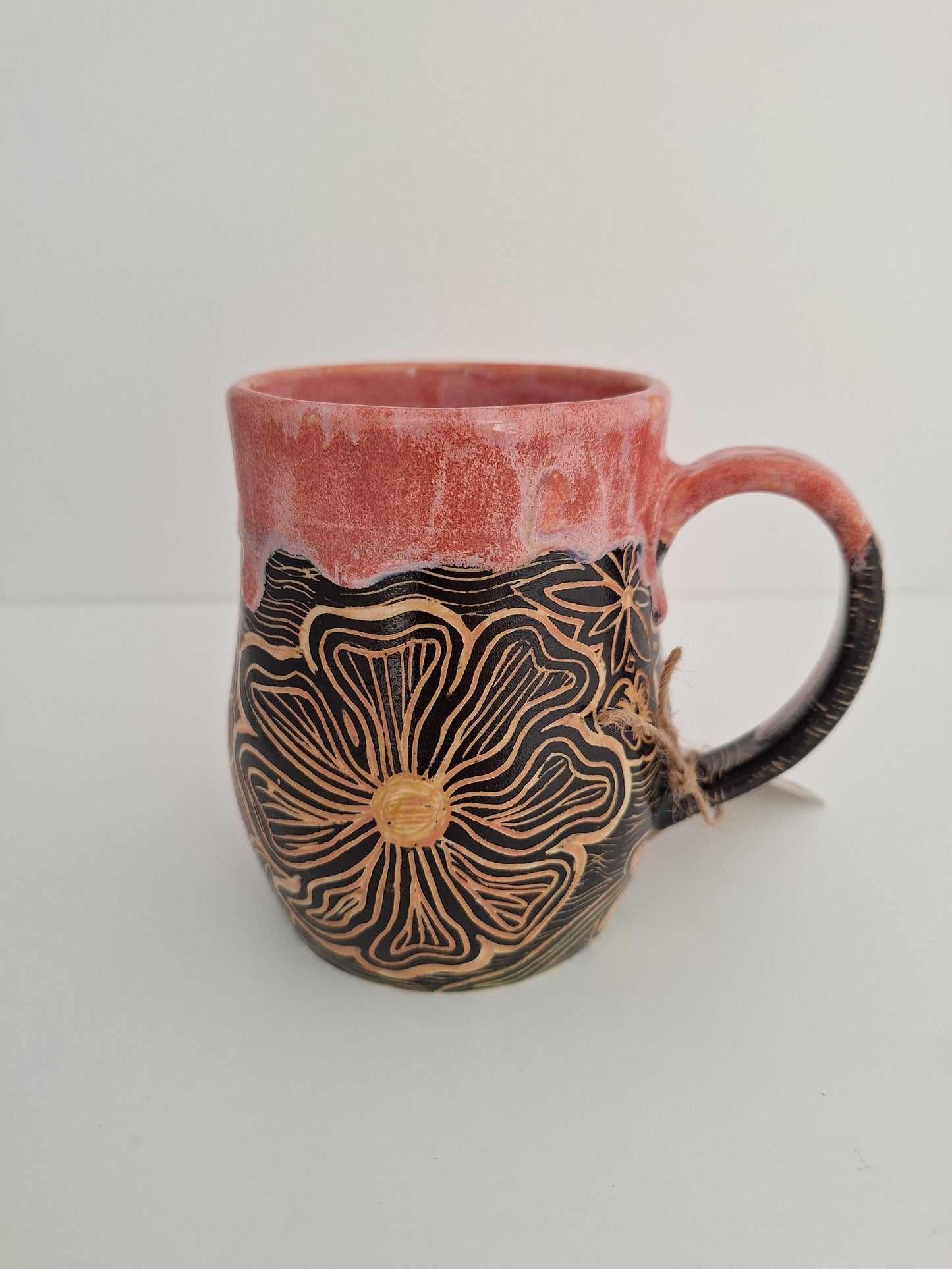 Hand -carved No Rain No Flowers Mug