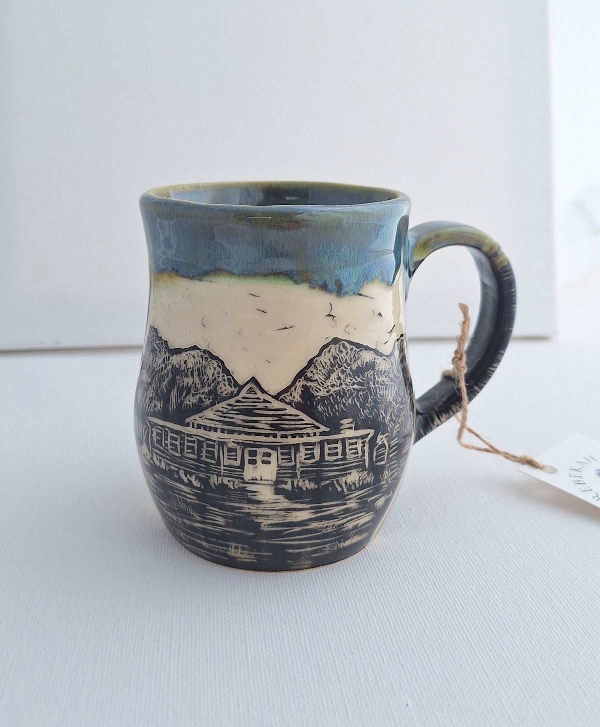 *PRE-ORDER* Lake Mokoma Mug - Hand-carved sgraffito