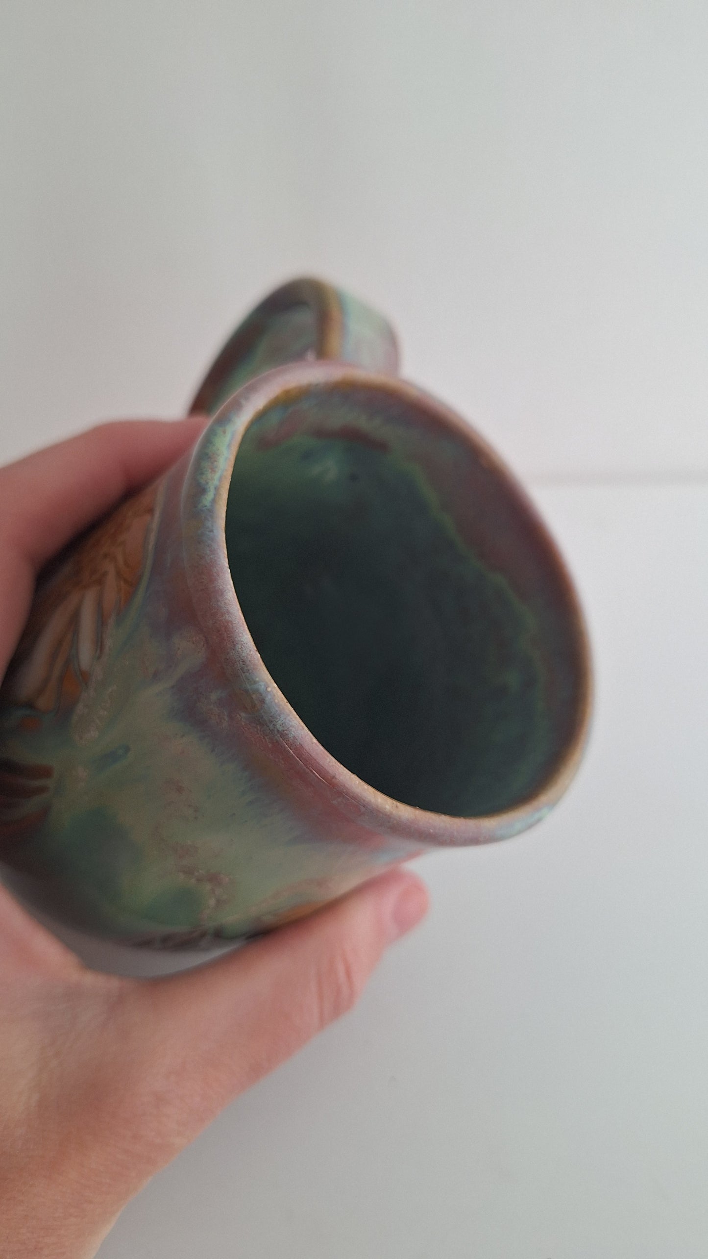 Hand Carved Botanical Stoneware Mug – Sunflowers - One of a Kind Sgraffito Mug
