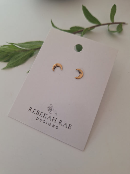 Gold Crescent Moon Earrings