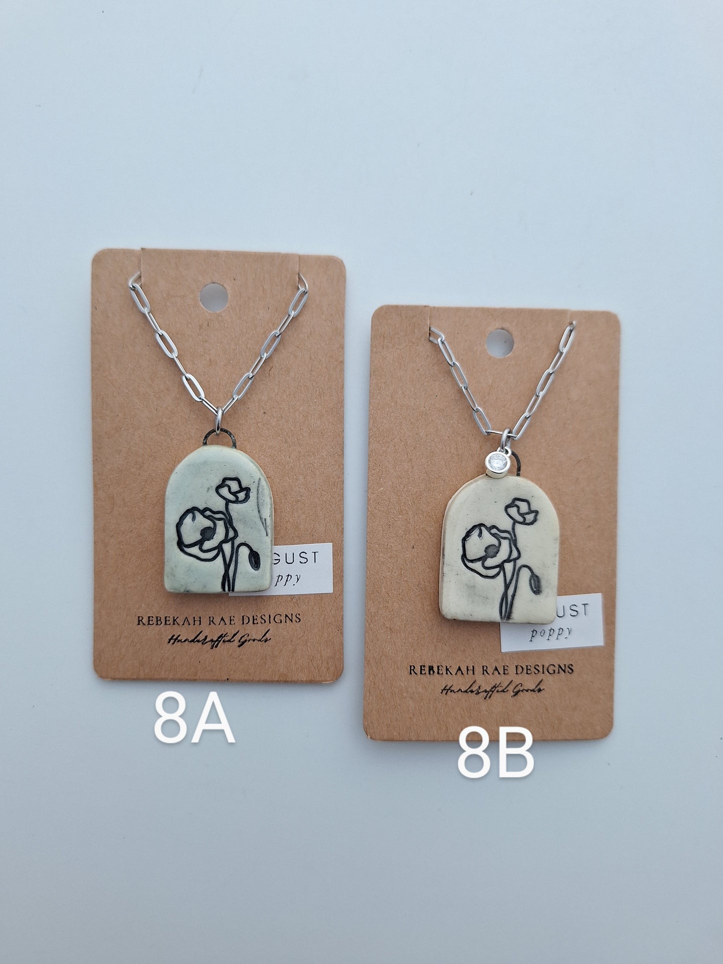 Birth Flower Ceramic Necklaces