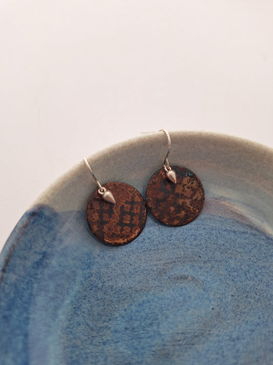Patina Copper Earrings - rounds