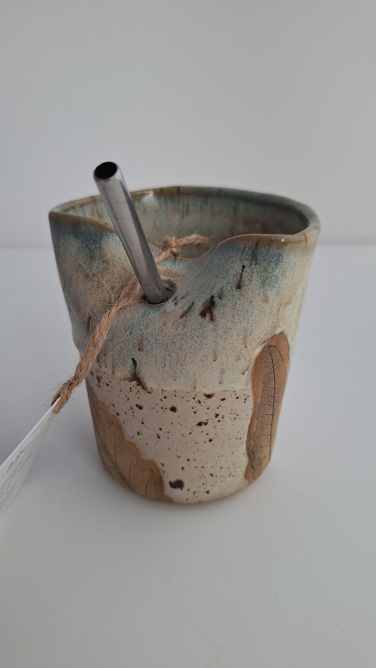 Cocktail Sipper - Botanical Imprint, sensitive ferns - straw included
